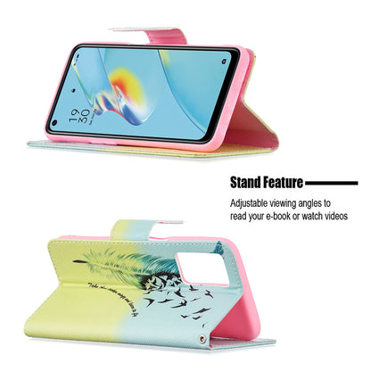 Wallet Design Drop-Resistant Pattern Printing Magnetic Leather Case with Adjustable Stand for Oppo A54 4G/A55 5G