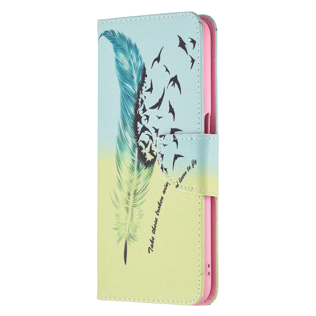 Wallet Design Drop-Resistant Pattern Printing Magnetic Leather Case with Adjustable Stand for Oppo A54 4G/A55 5G