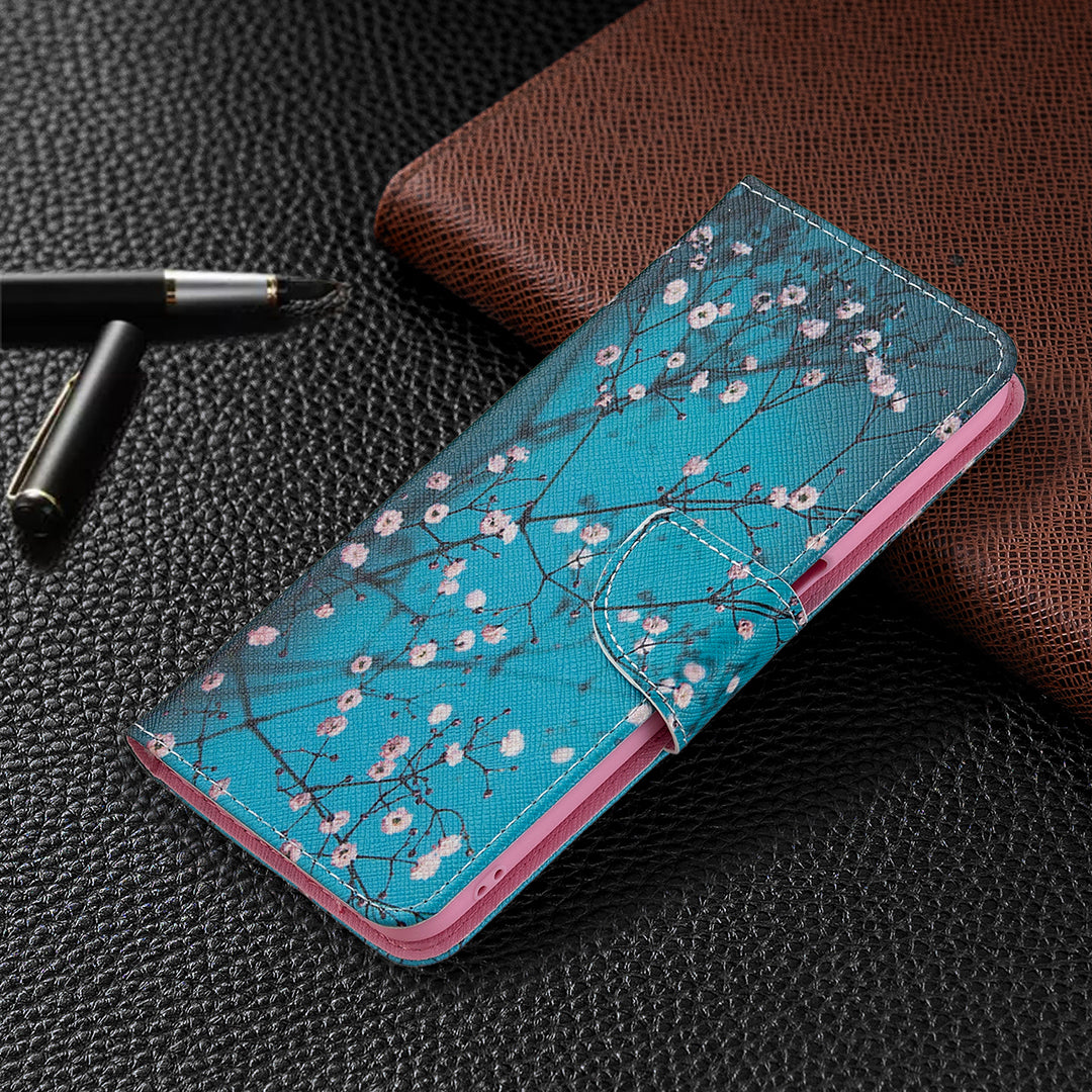 Wallet Design Drop-Resistant Pattern Printing Magnetic Leather Case with Adjustable Stand for Oppo A54 4G/A55 5G