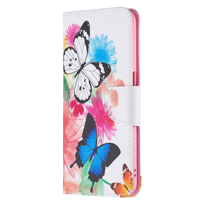 Wallet Design Drop-Resistant Pattern Printing Magnetic Leather Case with Adjustable Stand for Oppo A54 4G/A55 5G