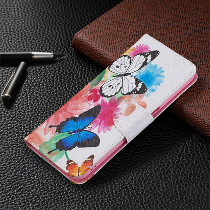 Wallet Design Drop-Resistant Pattern Printing Magnetic Leather Case with Adjustable Stand for Oppo A54 4G/A55 5G