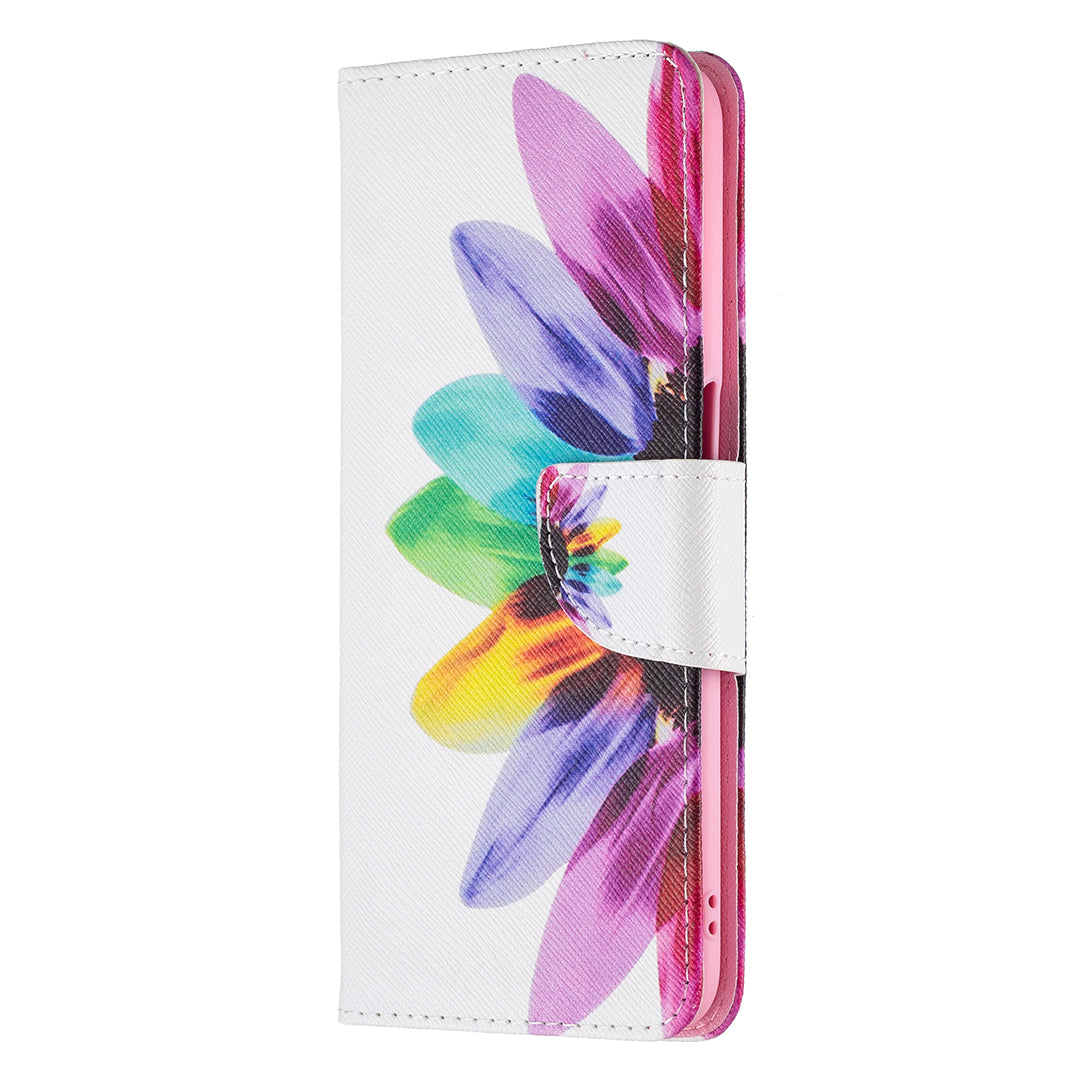 Wallet Design Drop-Resistant Pattern Printing Magnetic Leather Case with Adjustable Stand for Oppo A54 4G/A55 5G