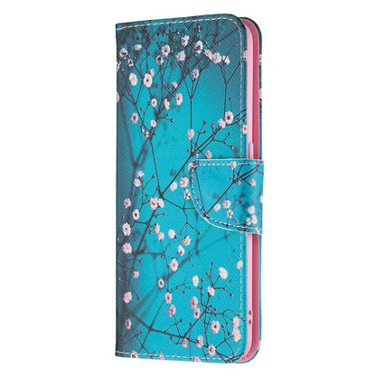 Pattern Printing Textured Leather Wallet Stand Case with Magnetic Clasp Closure for Oppo A74 4G/F19 4G