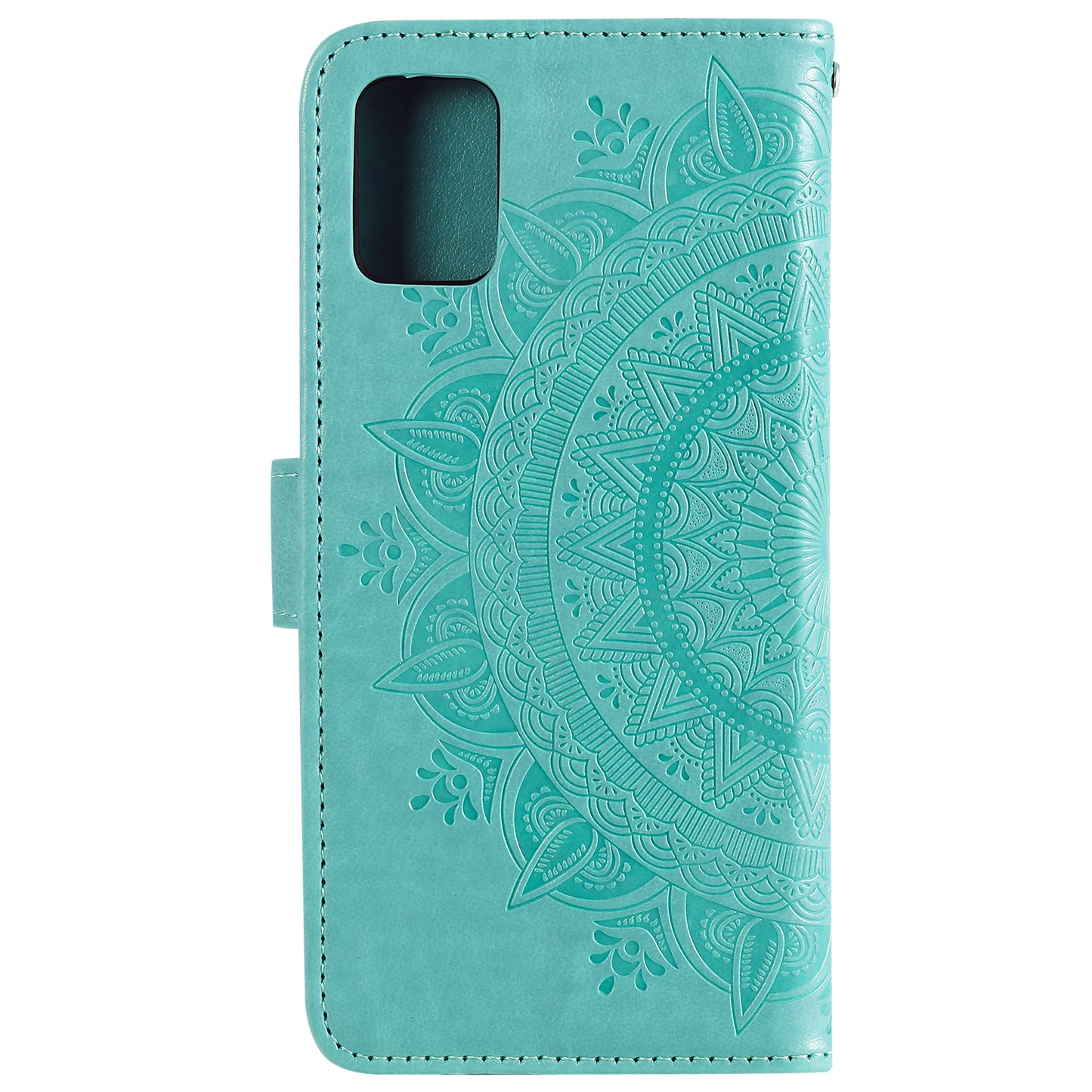 PU Leather Imprinted Mandala Pattern Wallet Stand Case with Strap for Oppo Reno6 Pro 5G (MediaTek)