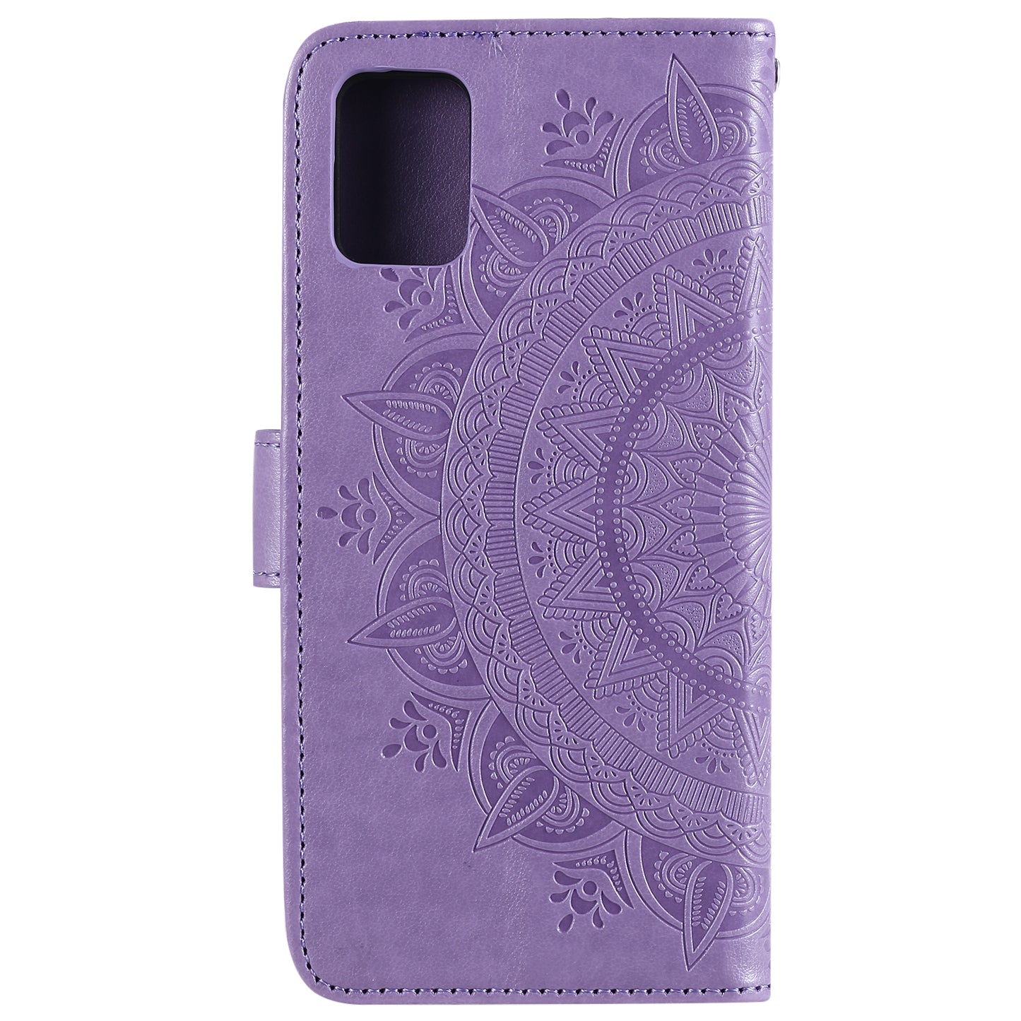 PU Leather Imprinted Mandala Pattern Wallet Stand Case with Strap for Oppo Reno6 Pro 5G (MediaTek)