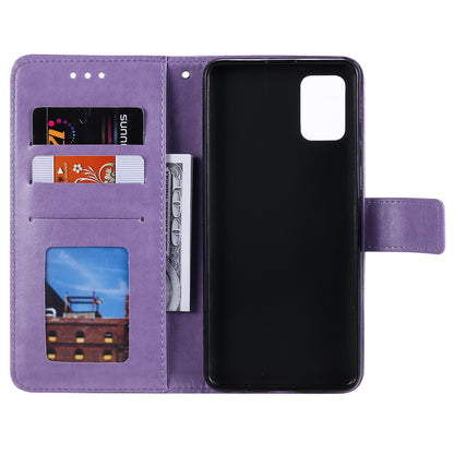 PU Leather Imprinted Mandala Pattern Wallet Stand Case with Strap for Oppo Reno6 Pro 5G (MediaTek)