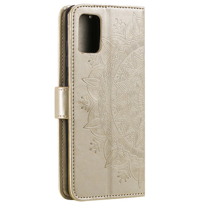 Phone Case Cover PU Leather Imprinted Mandala Pattern Wallet Stand Case for Oppo Reno6 5G