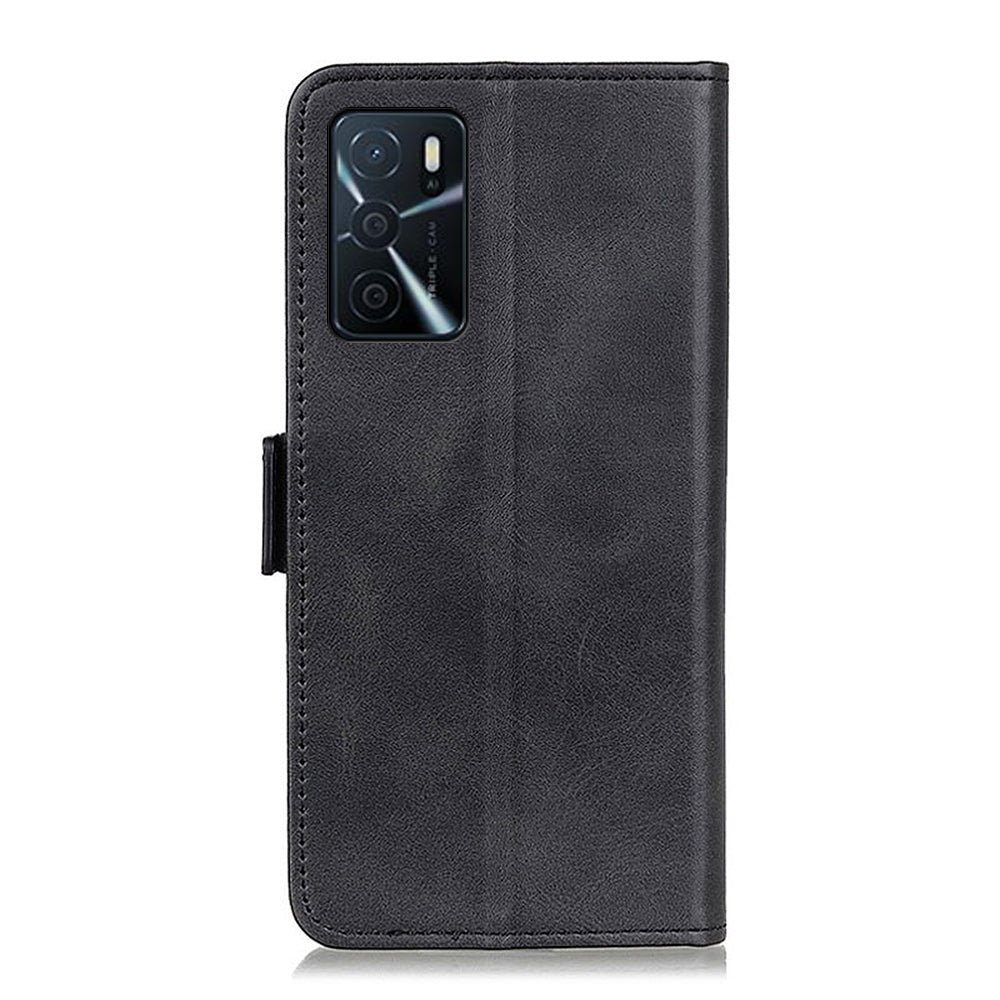 Sided Magnetic Clasp Design Drop-Proof Leather Case Wallet Stand Cover for Oppo A16/A16s/A54s