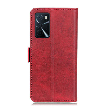 Sided Magnetic Clasp Design Drop-Proof Leather Case Wallet Stand Cover for Oppo A16/A16s/A54s