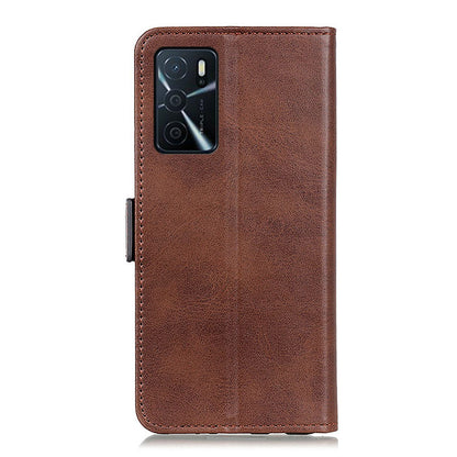 Sided Magnetic Clasp Design Drop-Proof Leather Case Wallet Stand Cover for Oppo A16/A16s/A54s