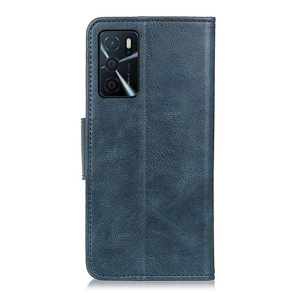 Crazy Horse PU Leather Wallet Protective Case Shell with Stand for Oppo A16/A16s/A54s