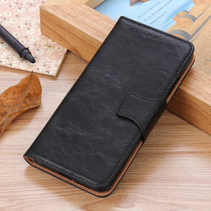 Split Leather Case Crazy Horse Style Phone Shell with Wallet and Stand for Oppo A16/A16s/A54s