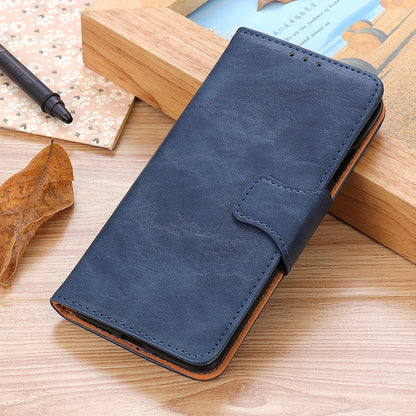 Split Leather Case Crazy Horse Style Phone Shell with Wallet and Stand for Oppo A16/A16s/A54s