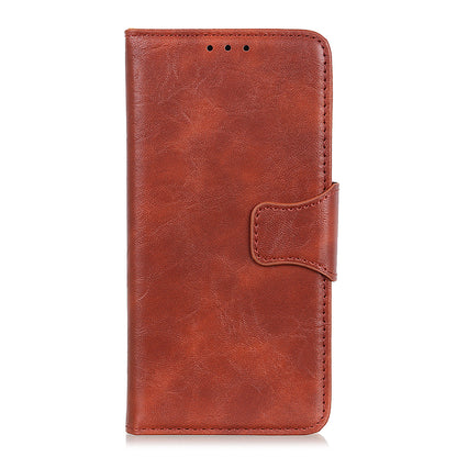 Split Leather Case Crazy Horse Style Phone Shell with Wallet and Stand for Oppo A16/A16s/A54s