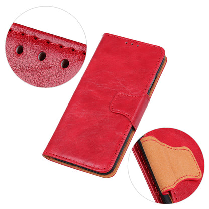 Split Leather Case Crazy Horse Style Phone Shell with Wallet and Stand for Oppo A16/A16s/A54s