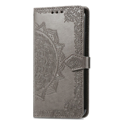 PU Leather Wallet Stand Phone Case with Embossed Mandala Flower for Oppo A16/A16s/A54s