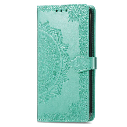 PU Leather Wallet Stand Phone Case with Embossed Mandala Flower for Oppo A16/A16s/A54s