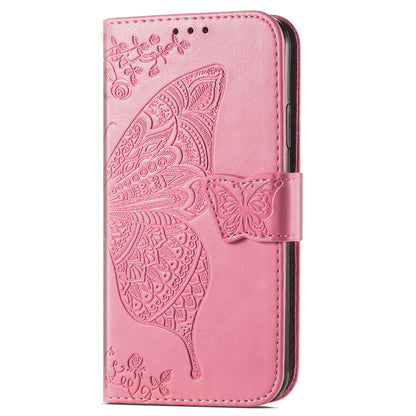 Big Butterfly Imprinting Protective Leather Wallet Cover with Strap for Oppo A16/A16s/A54s