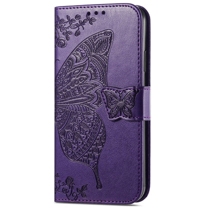 Big Butterfly Imprinting Protective Leather Wallet Cover with Strap for Oppo A16/A16s/A54s