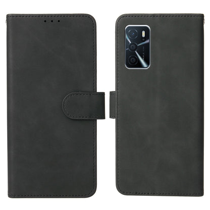 Skin-touch PU Leather Flip Folio Stand Magnetic Suction Strong Closure Wallet Phone Case with Strap for Oppo A16 / A53s 5G / A55 5G