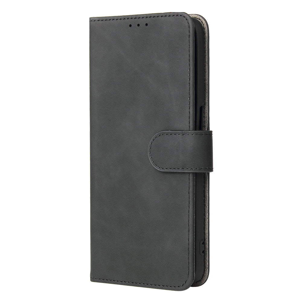 Skin-touch PU Leather Flip Folio Stand Magnetic Suction Strong Closure Wallet Phone Case with Strap for Oppo A16 / A53s 5G / A55 5G