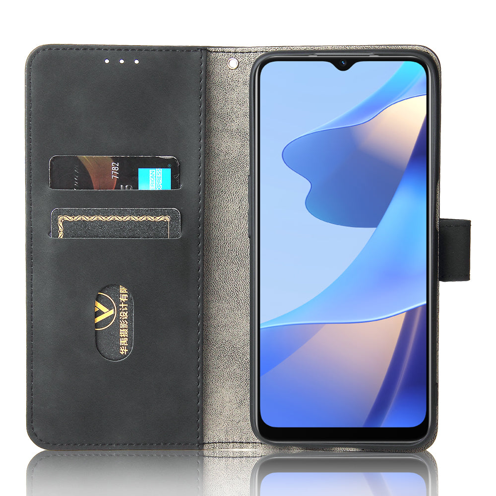 Skin-touch PU Leather Flip Folio Stand Magnetic Suction Strong Closure Wallet Phone Case with Strap for Oppo A16 / A53s 5G / A55 5G