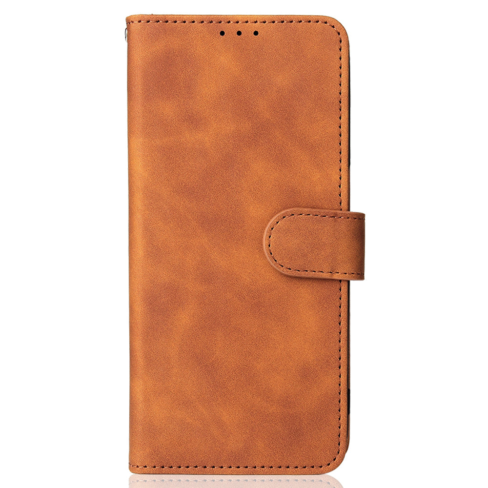 Skin-touch PU Leather Flip Folio Stand Magnetic Suction Strong Closure Wallet Phone Case with Strap for Oppo A16 / A53s 5G / A55 5G