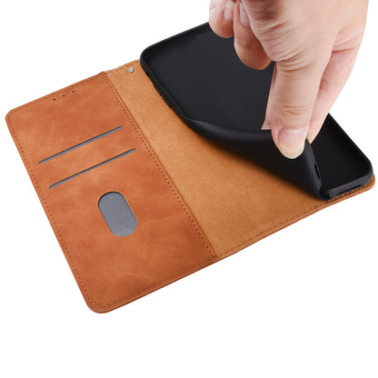 Skin-touch PU Leather Flip Folio Stand Magnetic Suction Strong Closure Wallet Phone Case with Strap for Oppo A16 / A53s 5G / A55 5G