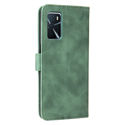 Skin-touch PU Leather Flip Folio Stand Magnetic Suction Strong Closure Wallet Phone Case with Strap for Oppo A16 / A53s 5G / A55 5G