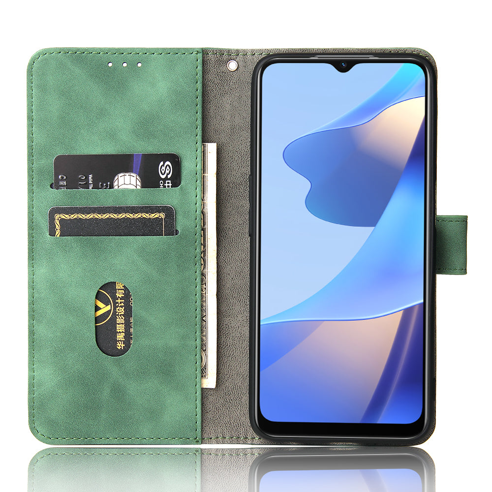 Skin-touch PU Leather Flip Folio Stand Magnetic Suction Strong Closure Wallet Phone Case with Strap for Oppo A16 / A53s 5G / A55 5G