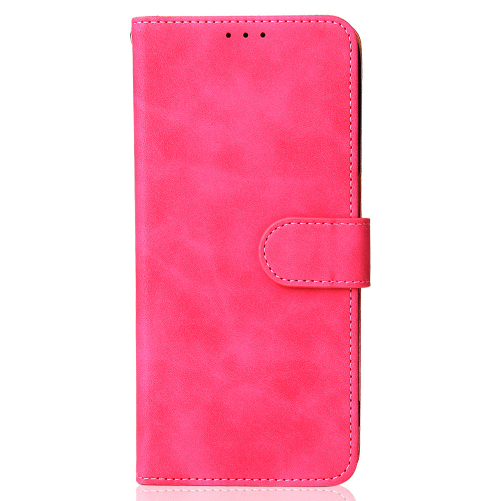 Skin-touch PU Leather Flip Folio Stand Magnetic Suction Strong Closure Wallet Phone Case with Strap for Oppo A16 / A53s 5G / A55 5G