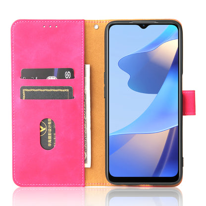 Skin-touch PU Leather Flip Folio Stand Magnetic Suction Strong Closure Wallet Phone Case with Strap for Oppo A16 / A53s 5G / A55 5G