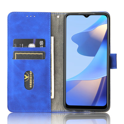 Skin-touch PU Leather Flip Folio Stand Magnetic Suction Strong Closure Wallet Phone Case with Strap for Oppo A16 / A53s 5G / A55 5G