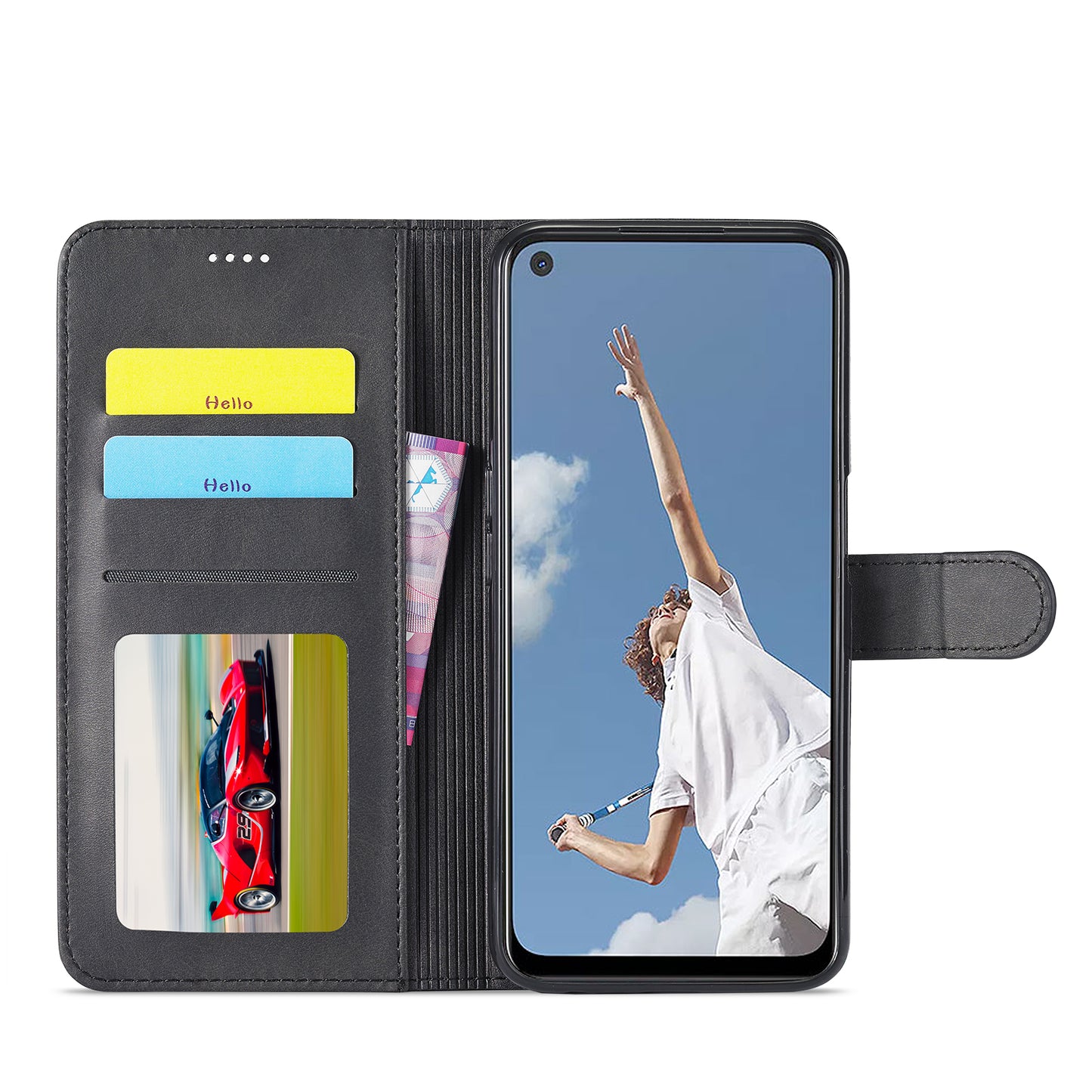 LC.IMEEKE Wallet Design Leather Phone Stand Case Protector for Oppo A16/A16s/A54s