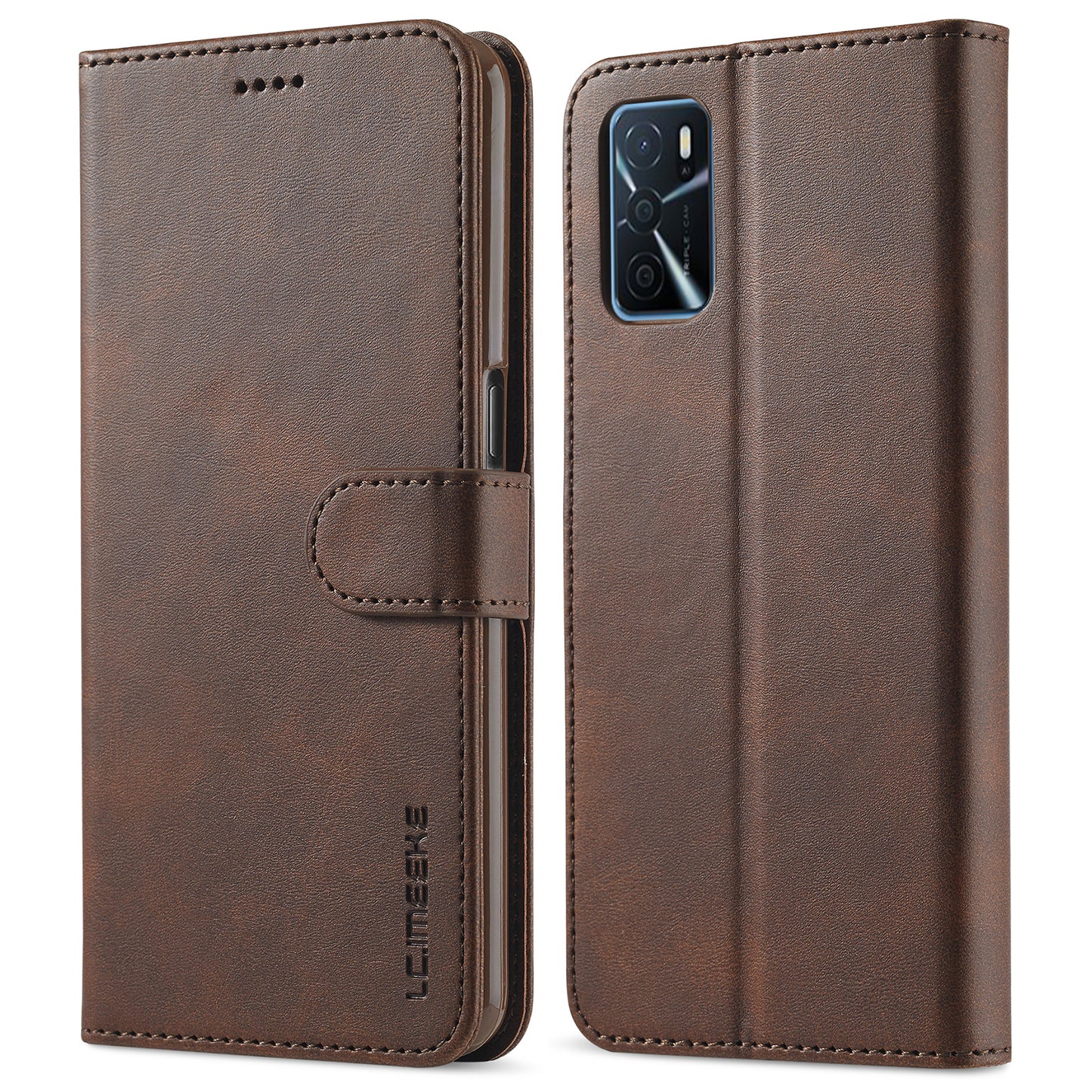 LC.IMEEKE Wallet Design Leather Phone Stand Case Protector for Oppo A16/A16s/A54s