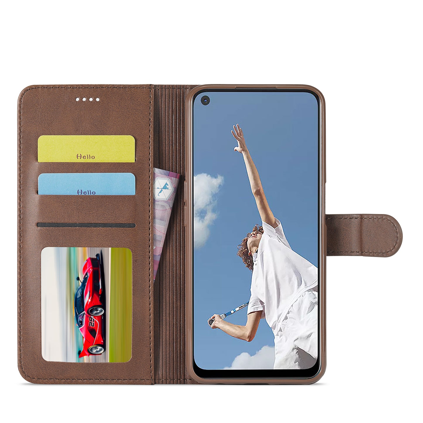 LC.IMEEKE Wallet Design Leather Phone Stand Case Protector for Oppo A16/A16s/A54s