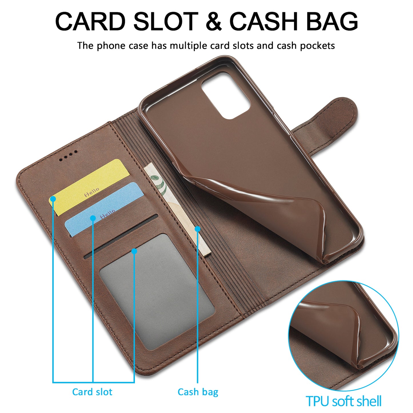 LC.IMEEKE Wallet Design Leather Phone Stand Case Protector for Oppo A16/A16s/A54s