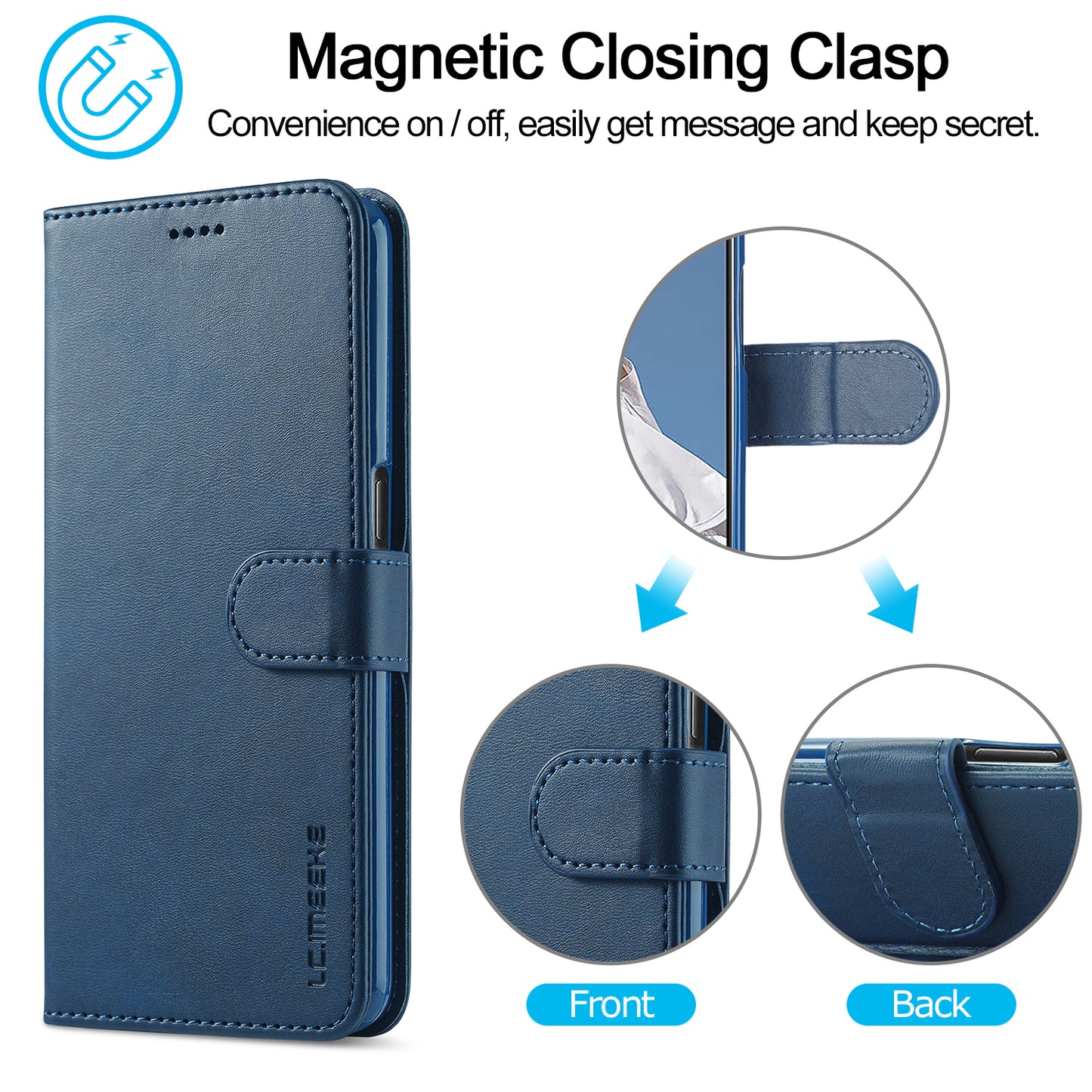 LC.IMEEKE Wallet Design Leather Phone Stand Case Protector for Oppo A16/A16s/A54s