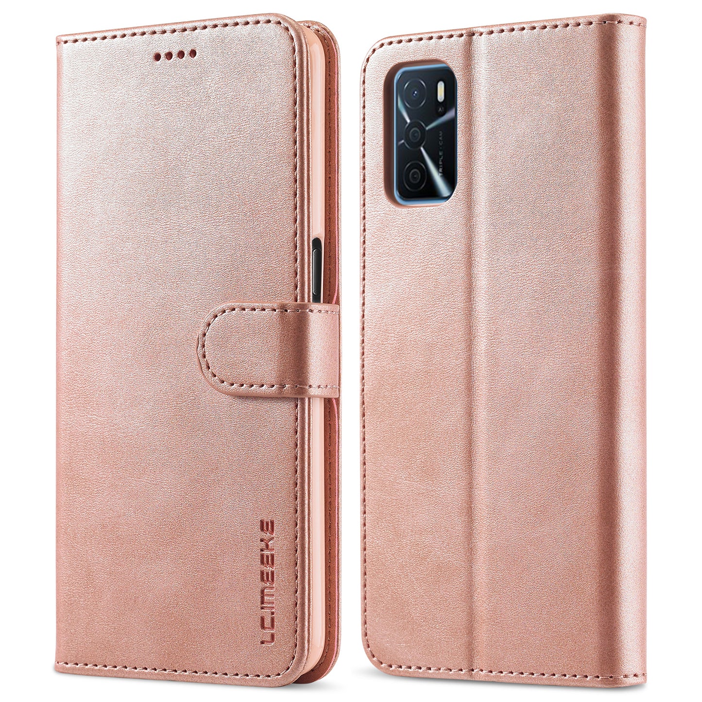 LC.IMEEKE Wallet Design Leather Phone Stand Case Protector for Oppo A16/A16s/A54s