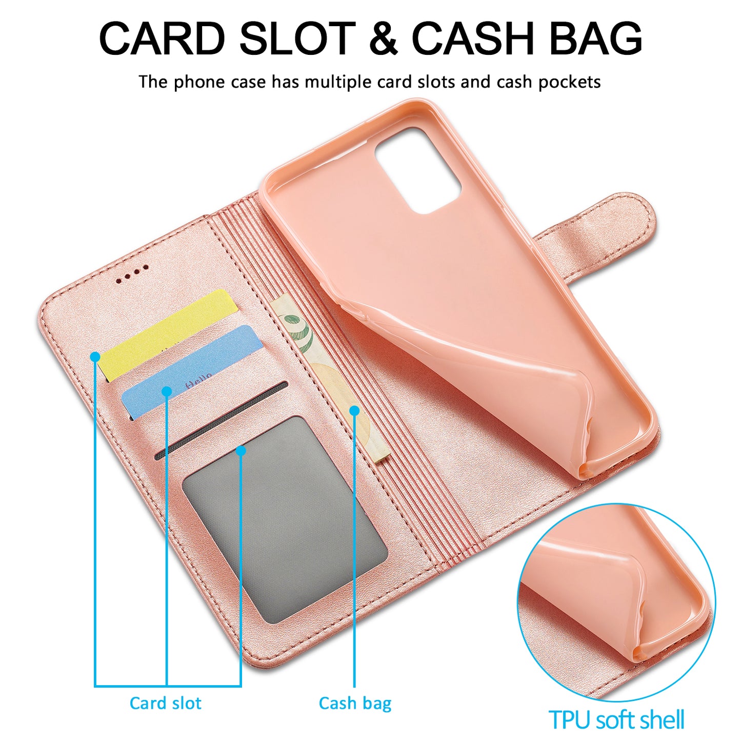 LC.IMEEKE Wallet Design Leather Phone Stand Case Protector for Oppo A16/A16s/A54s