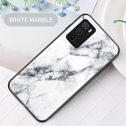 Marble Stylish Design Tempered Glass Anti-Scratch Shockproof Cover for Oppo A16/A16s/A54s