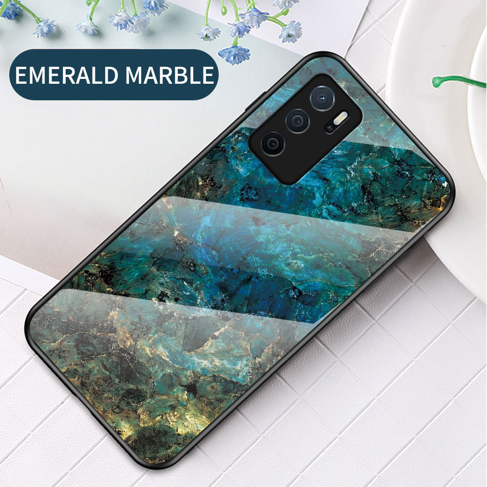 Marble Stylish Design Tempered Glass Anti-Scratch Shockproof Cover for Oppo A16/A16s/A54s