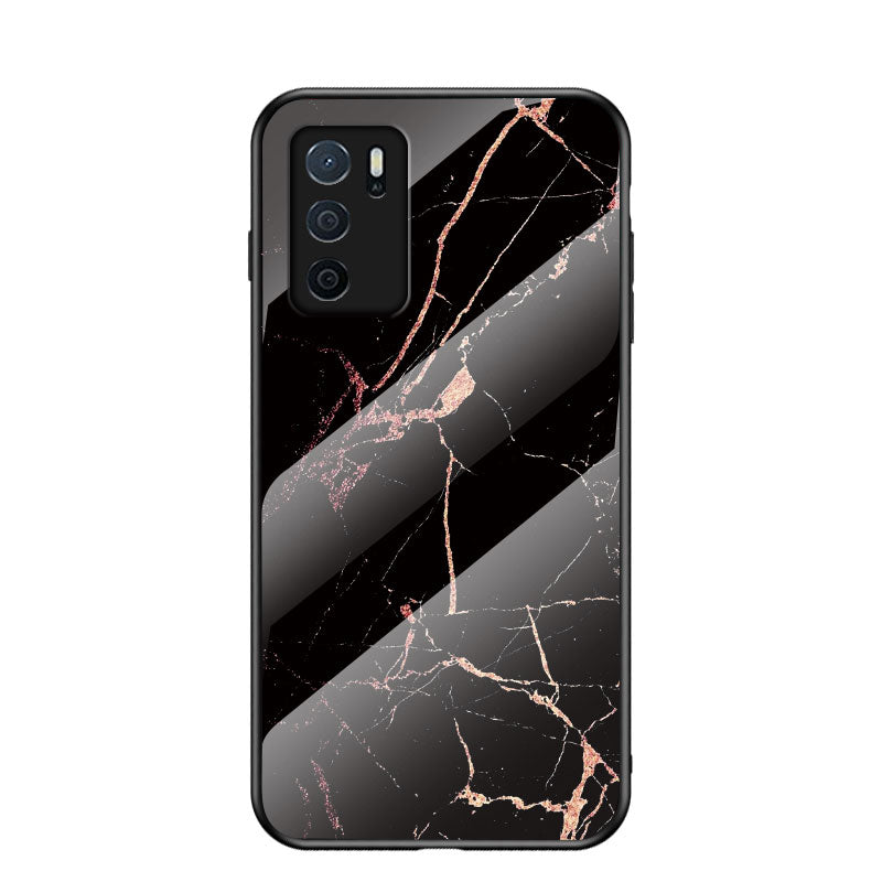 Marble Stylish Design Tempered Glass Anti-Scratch Shockproof Cover for Oppo A16/A16s/A54s