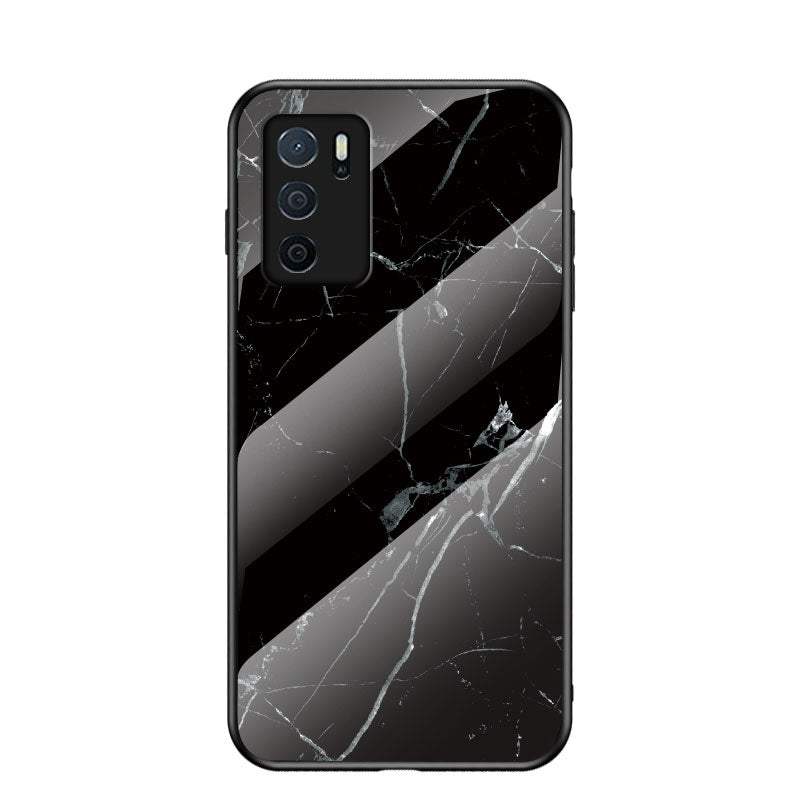 Marble Stylish Design Tempered Glass Anti-Scratch Shockproof Cover for Oppo A16/A16s/A54s