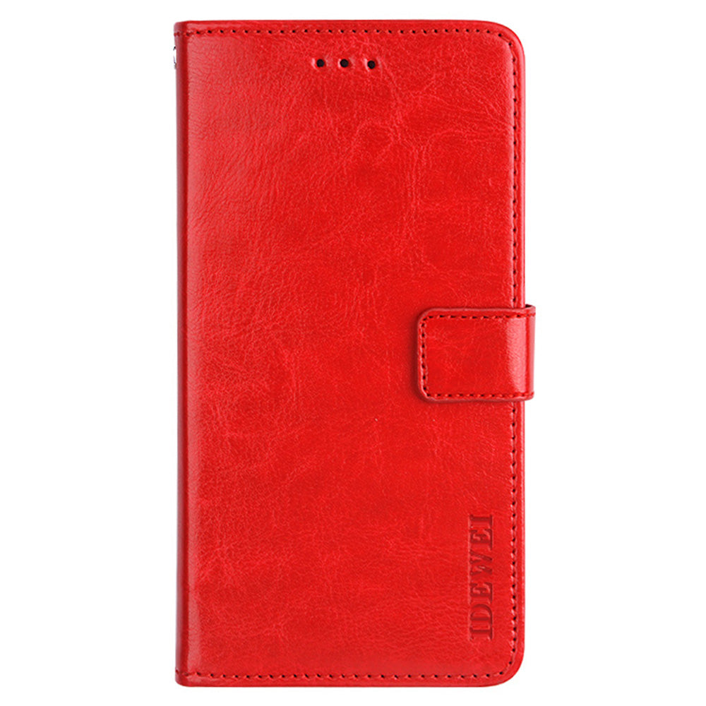 IDEWEI Crazy Horse PU Leather Wallet Stand Phone Cover Shell for Oppo A16/A16s/A54s