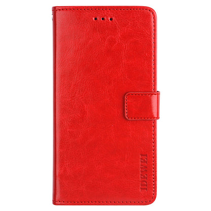 IDEWEI Crazy Horse PU Leather Wallet Stand Phone Cover Shell for Oppo A16/A16s/A54s