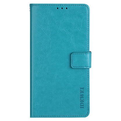 IDEWEI Crazy Horse PU Leather Wallet Stand Phone Cover Shell for Oppo A16/A16s/A54s