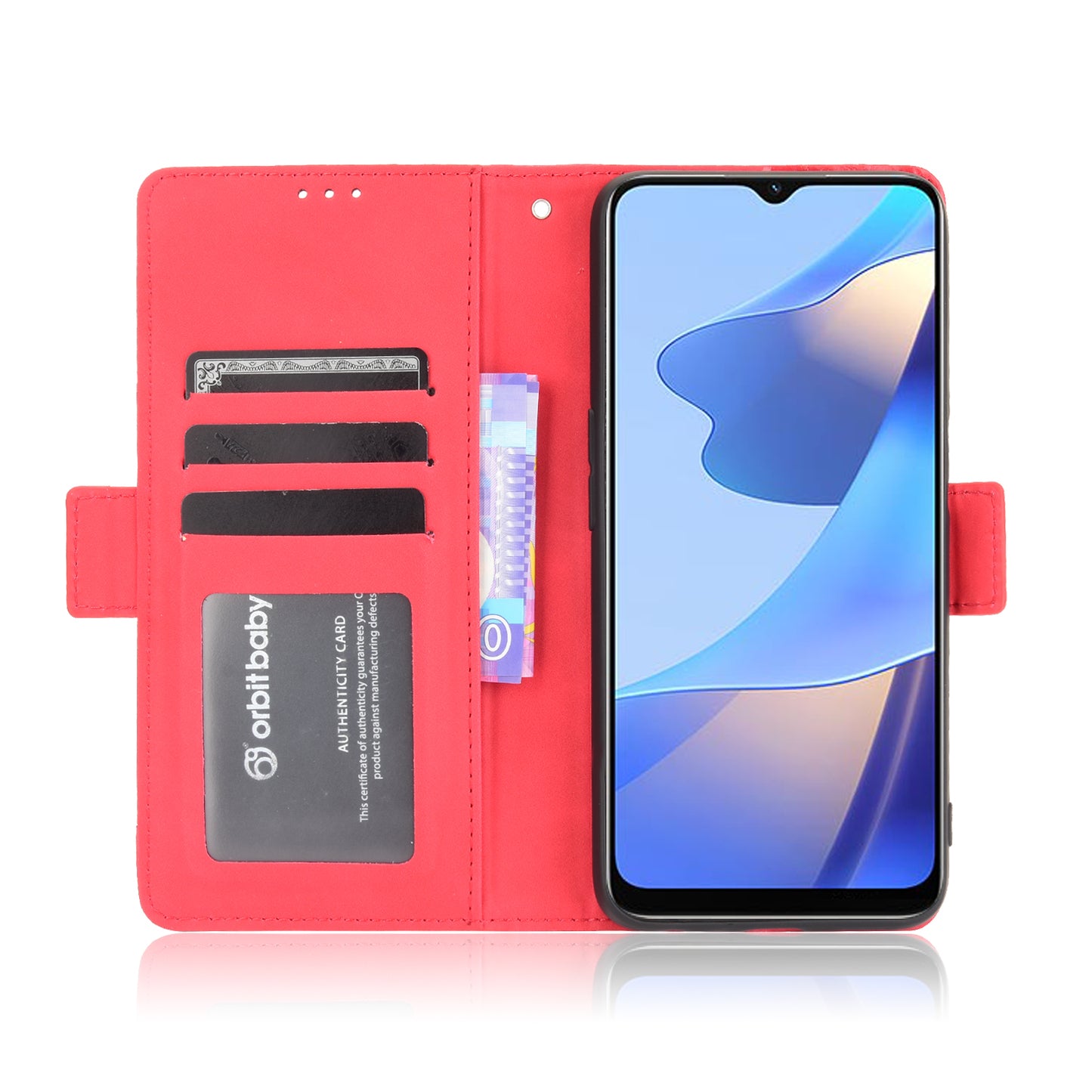 Wallet Design Phone Cover Stand Case with Multiple Card Slots for Oppo A16/A16s/A54s