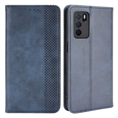 PU Leather Full Protective Retro Style Wallet Stand Flip Protective Phone Cover for Oppo A16/A16s/A54s