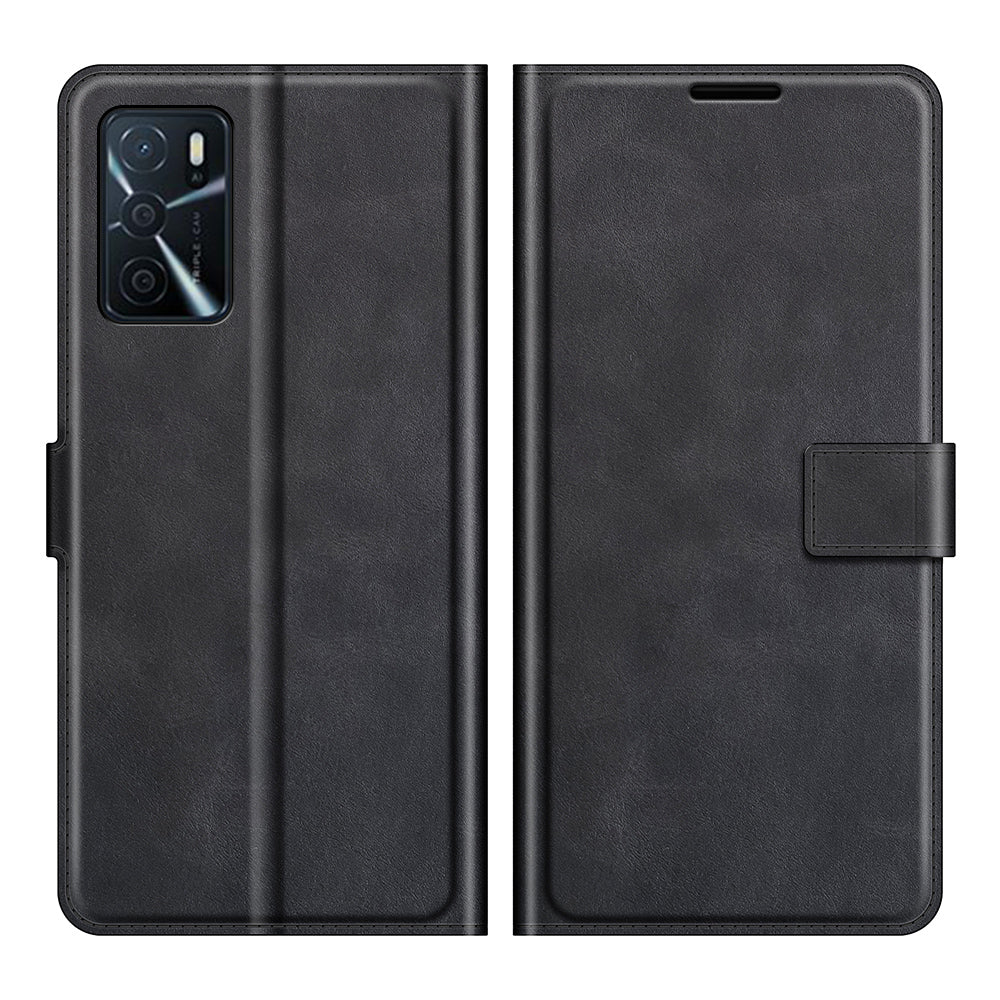 Shockproof Stand PU Leather Wallet Flip Protective Cover with Magnetic Closure for Oppo A16/A16s/A54s